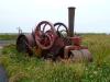 Abandoned steam road roller