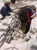 Excavating the Bronze Age well at the top of the beach